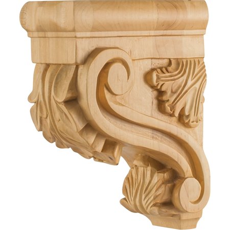 HARDWARE RESOURCES 3" Wx6"Dx8"H Hard Maple Acanthus Corbel CORE-2-HMP